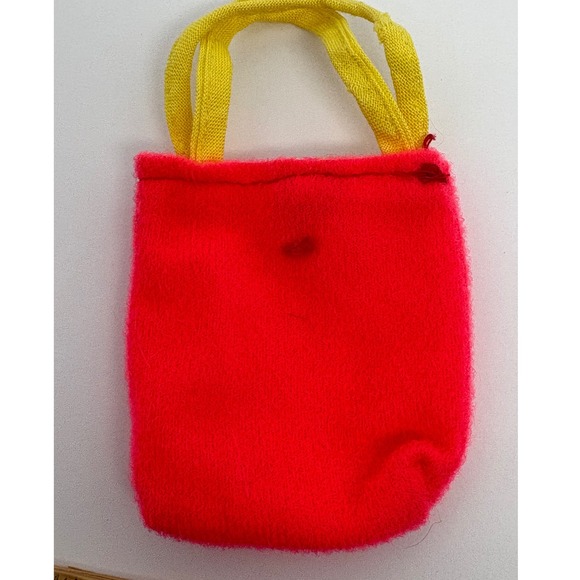 Vintage Barbie Miniature Red Purse with Yellow Handles Novelty Small Bag - Picture 4 of 6